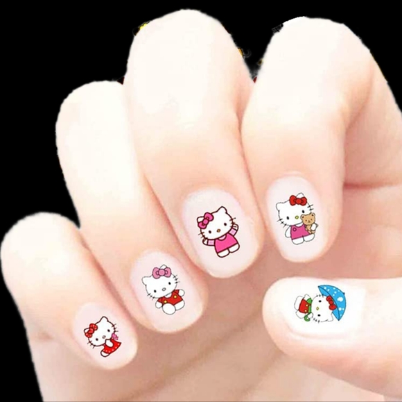 NWT THE CRÈME SHOP × HELLO KITTY 50 NAIL ART DECAL STICKERS + CLEAR NP - Picture 6 of 16
